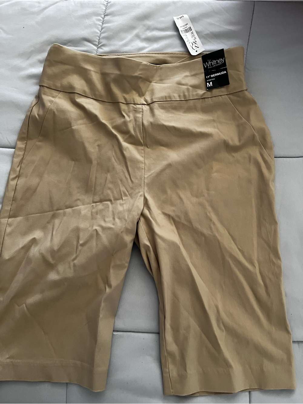 New York & Company Tan Knee-Length Bermuda Shorts